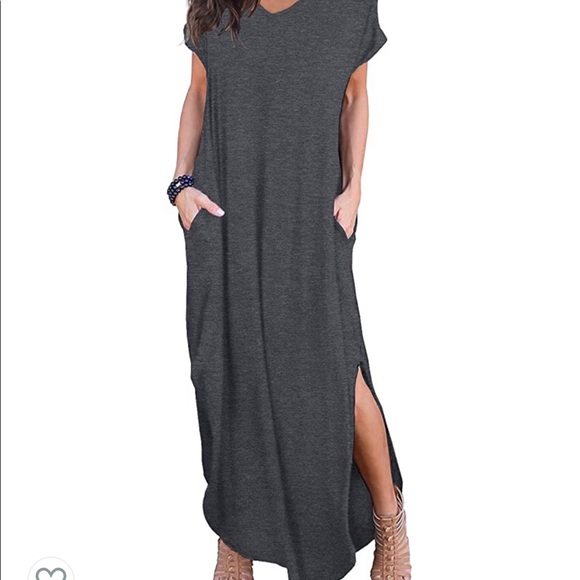 Dresses & Skirts - Women’s Short Sleeve Maxi Dress With Pockets